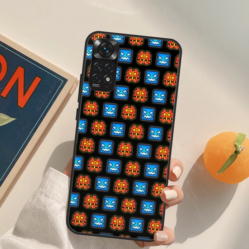 Geometry Dash Case For Xiaomi Redmi Note 10 11 8 9 12 Pro Redmi Note 12S 11S 10S 9S 9C 10C 10A 12C Coque