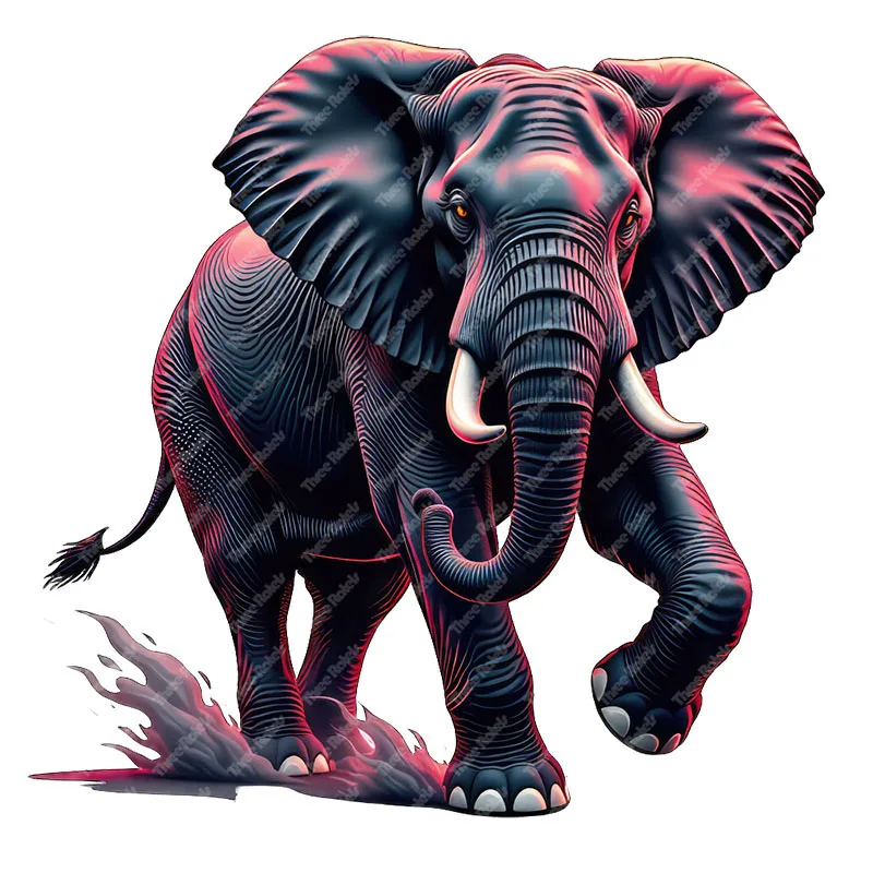 Three Ratels CD50 Fantasy colored elephant art animal stickers for home decoration computer stickers Personalized car decals