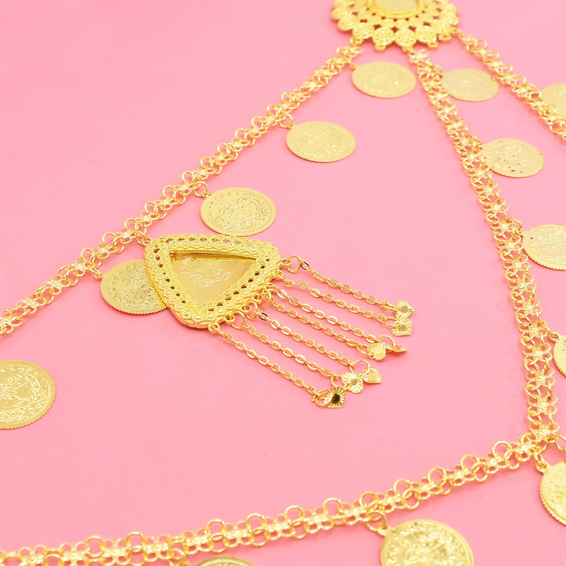 متعدد الطبقات عملات سلسلة الهندسة قلادة المرأة الجسم سلاسل البوهيمي الكتف سلسلة الغجر ثقب البطن الرقص الكرندية الإكسسوار #4