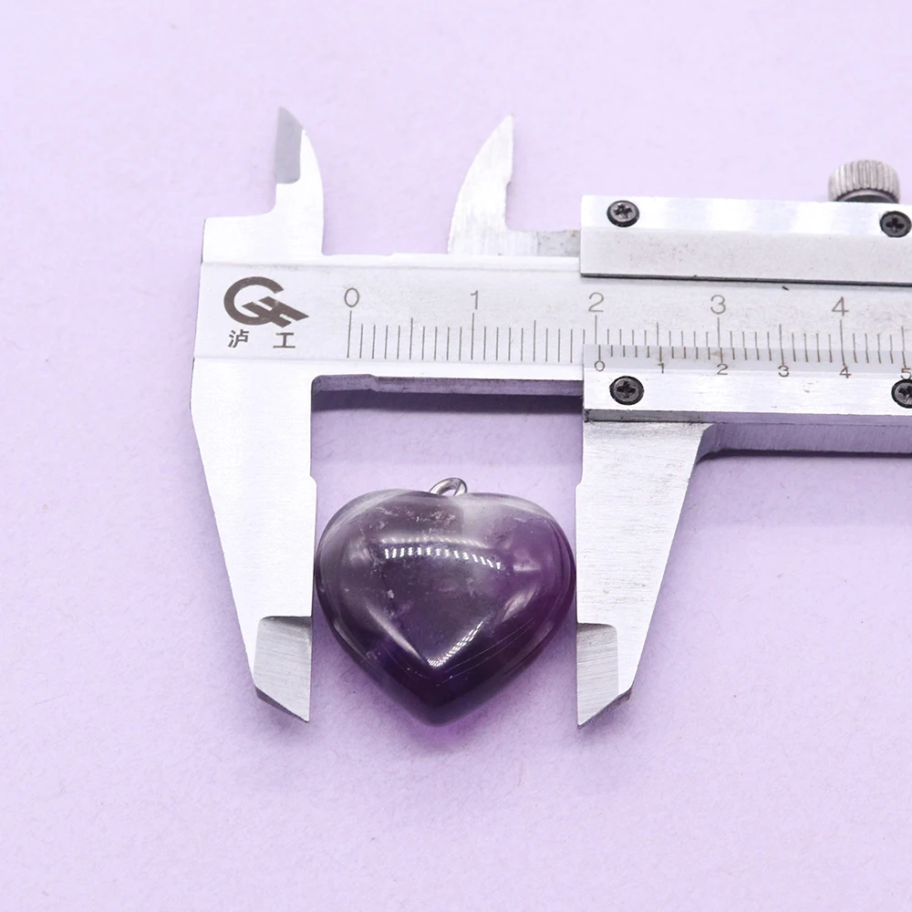 Heart Shape Amethyst Natural Stone Pendants for Jewelry Making DIY Necklace Reiki Pendant Lapis Crystal Quartz Fashion Jewelry