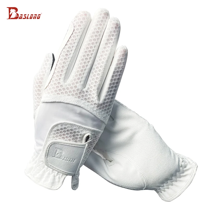 Baslong Kidsren's Equestrian Sports Gloves ถุงมือตาข่ายยืดหยุ่น Non-Slip Breathable Wear-Resistant Cycling Gloves Knight Equipment Harness