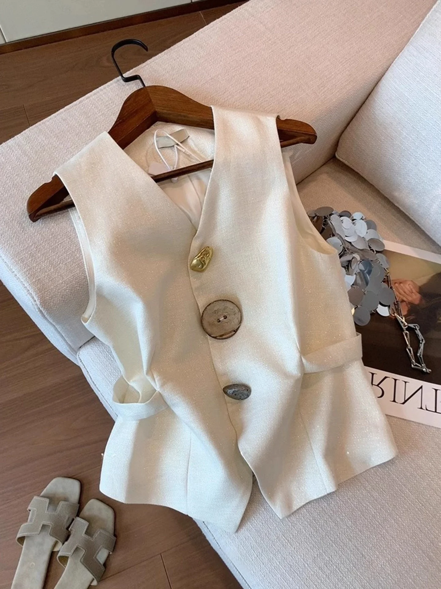 Ele Summer Faion الراقية oulder Bared سترة مربوط الخصر Cinching Svel أعلى المرأة Sli تصميم الكورية Sle