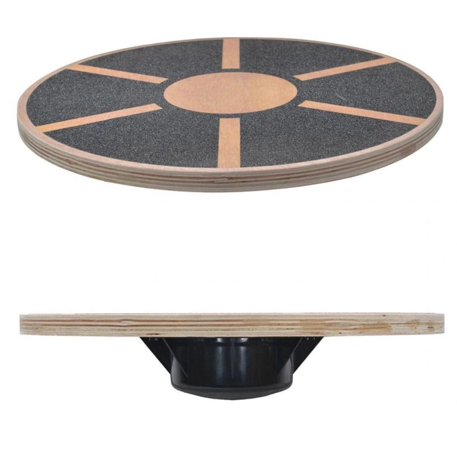 Round Wooden Balance Board Anti-Slip Rocking Balance Board with Textured Standing Surface Fitness Equipment Comfortable