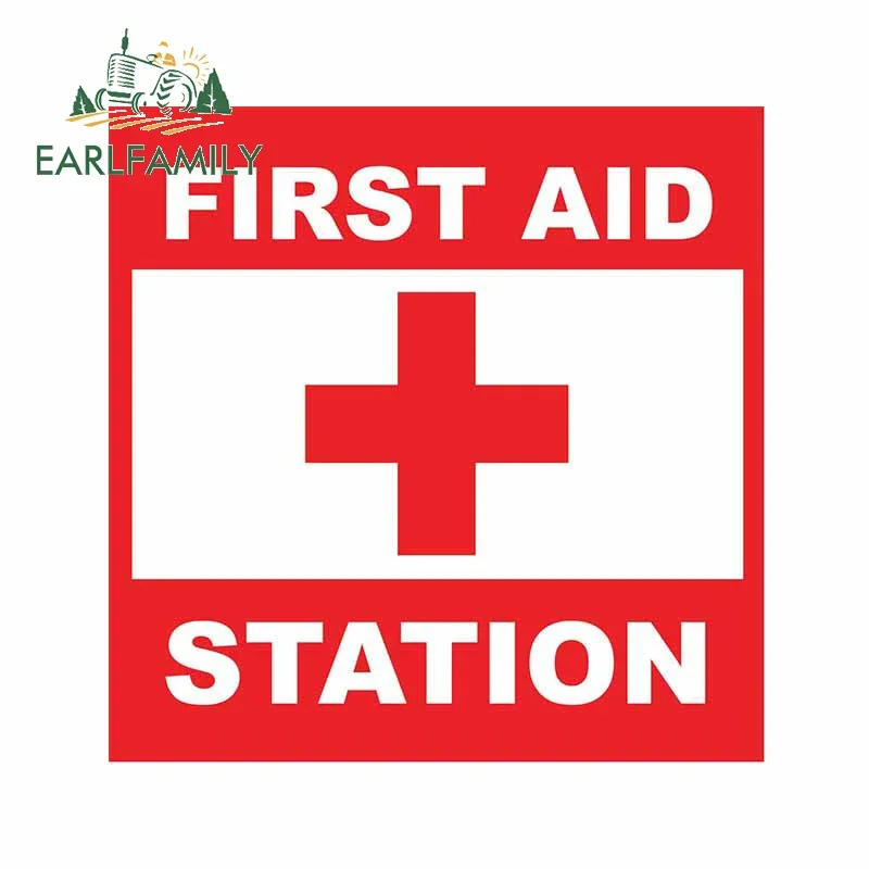 EARLFAMILY 13cm x 13cm For First Aid Logo Motorcycle Car Sticker Car Door Protector Decal Funny Vinyl Material Occlusion Scratch