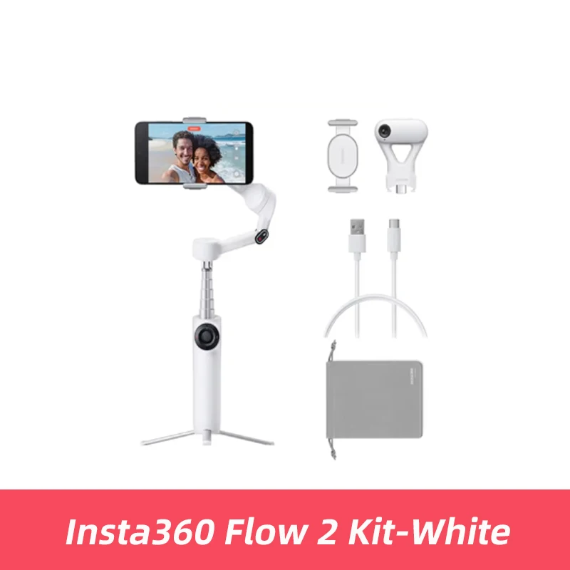 Insta360 Flow 2 handheld gimbal stabilisator AI Filmmaker 360 Infinite fan Active Zoom track voor iPhone Insta 360 Flow 2