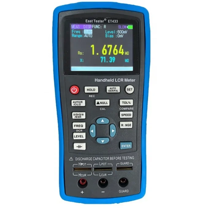 ET433 High Precision Handheld Digital LCR Bridge Meter 100KHz Continuous Frequency 0.1 To 0.7Vrms Adjustable Testing Tester