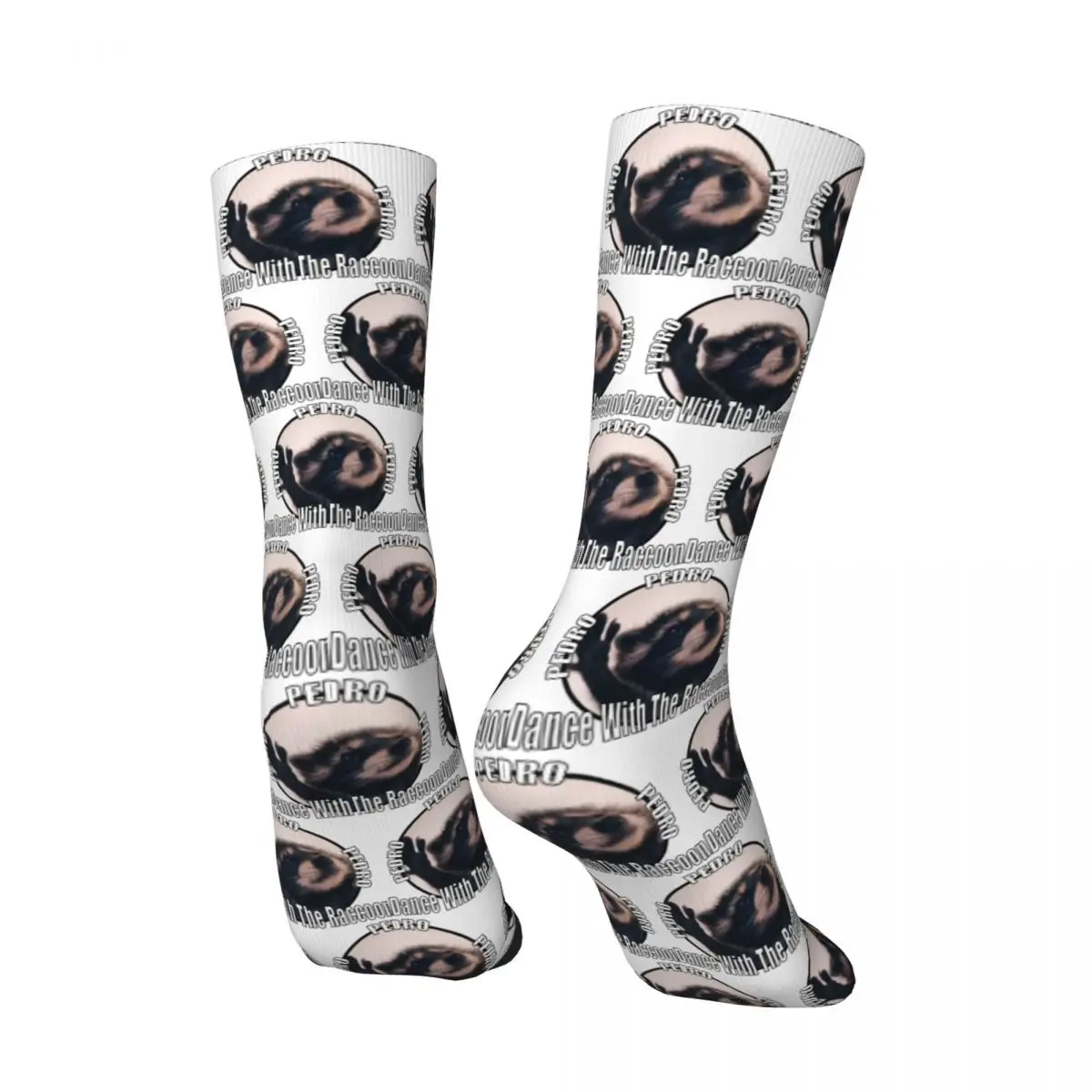 Dancing Raccoon Pedro Meme Socks Autumn Cute Funny Stockings Funny Men's Medium Soft Socks Graphic Cycling Anti Skid Socks