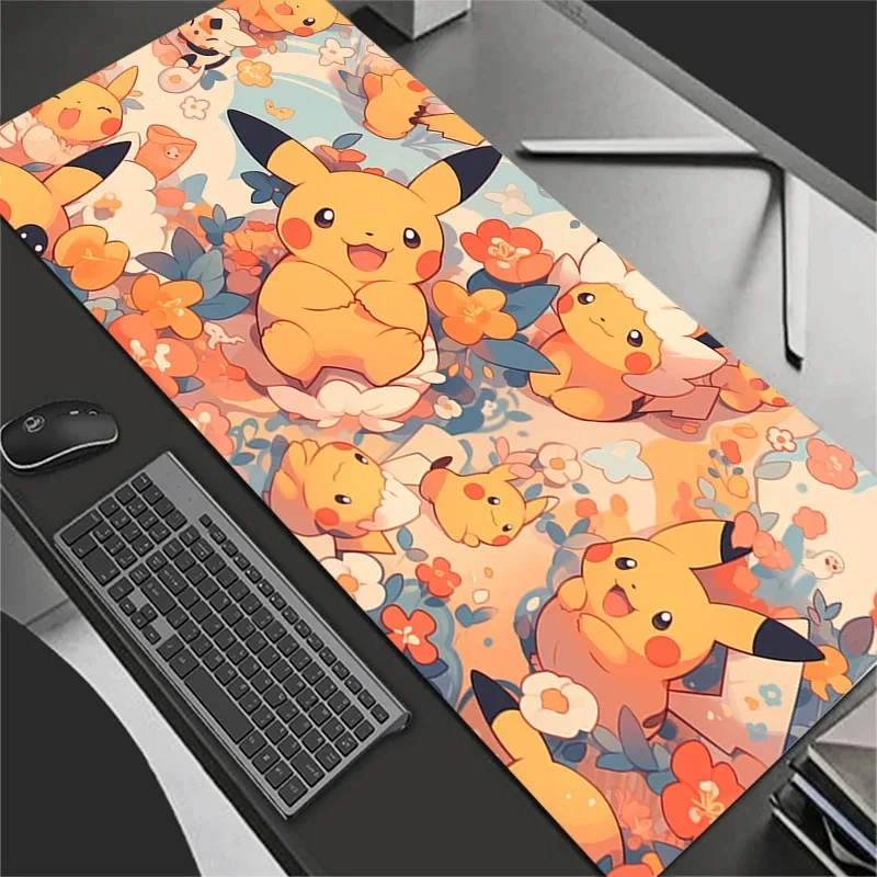 Mauspad XL Lockedge Großes Gaming-Zubehör Computer Gamer Tastatur Mausmatte Schreibtischunterlage P-Pokemons P-Pikachus Mauspad für Csgo