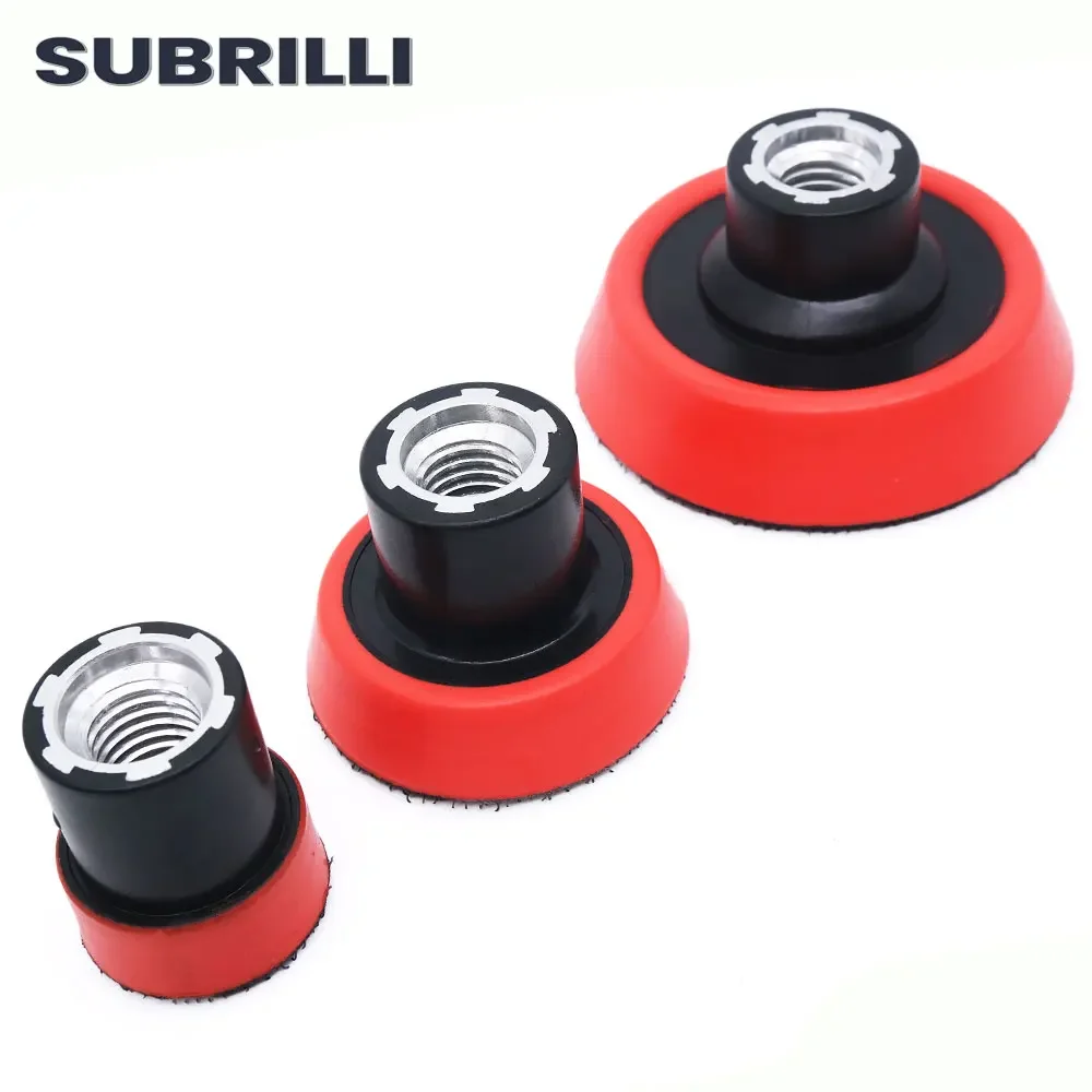 Subrilli 1/2/3 Polegada placa almofada de apoio lixar polimento almofada titular para cuidados de lavagem de carro esponja almofada backer disco m14 5/8-11 rosca