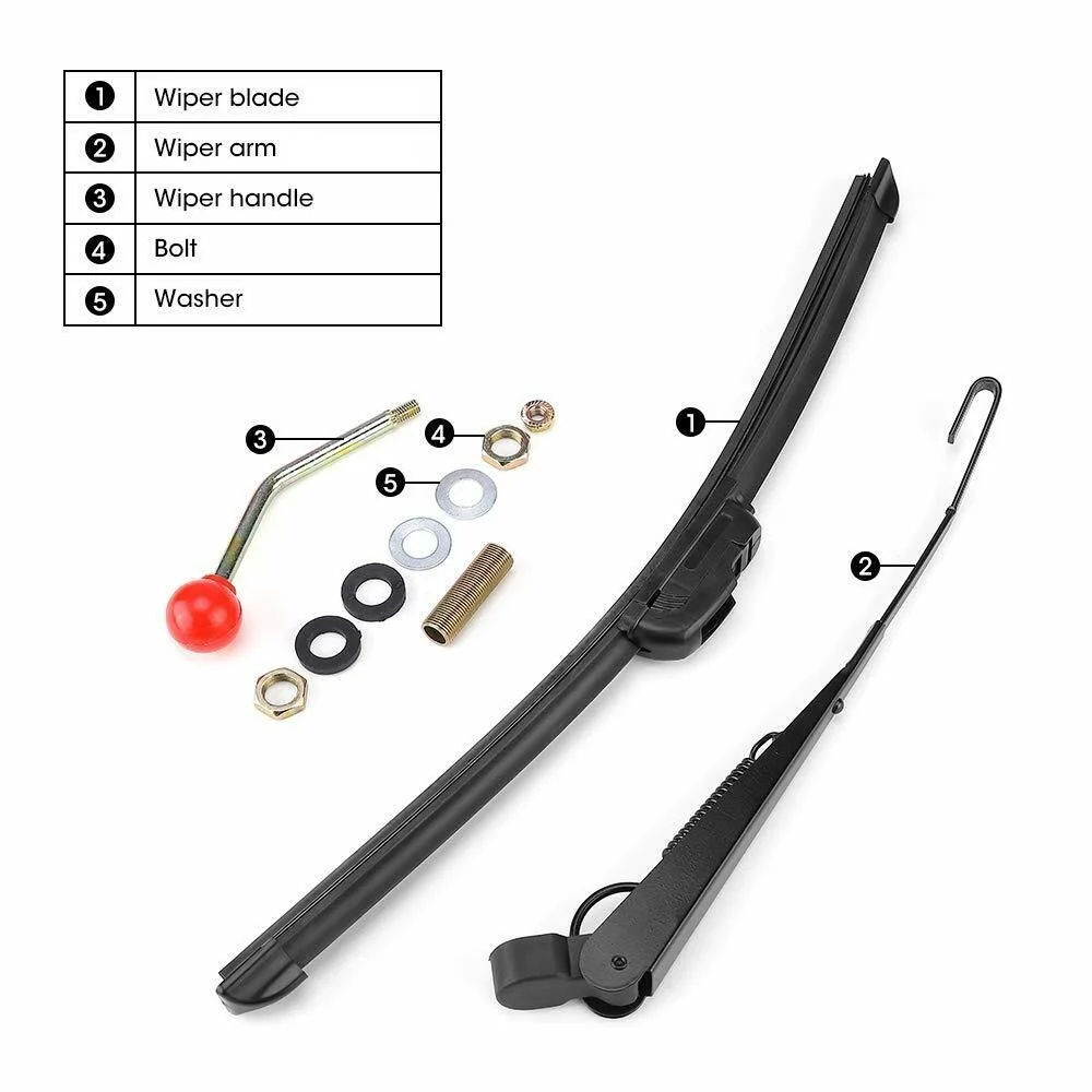 Universal Manual Wiper Kit Hand Operated Front Windshield Wiper for Agricultural Vehicles ATVs UTV Car Wipe Kit 450/400mm