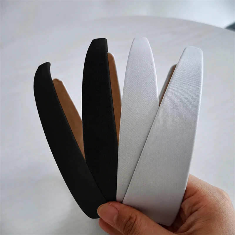 

2pcs 15/20/25/30/40mm White Black Full Wrap Cloth Plastic Headband Base for Women Girls DIY Headwear Jewelry Making Accessories