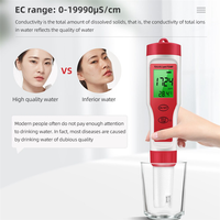 1 PCS 4-In-1 Digital Water Quality Tester PH/TDS/EC/Temperature Meter Red & White For Pools Aquariums Drinking Water