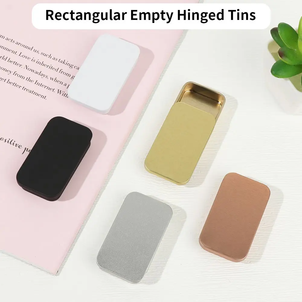 Mini Iron Box Slide Rectangular Empty Tins Storage Box Wedding Jewelry Pill Cases Tin Boxes Container Cosmetic Organizer