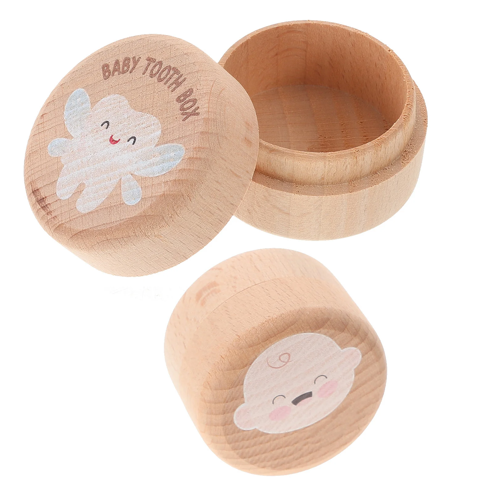 

2 Pcs Tooth Saver Toddler Teeth Case Dropped Children Container Souvenir Keepsake Holder Wooden Organizer