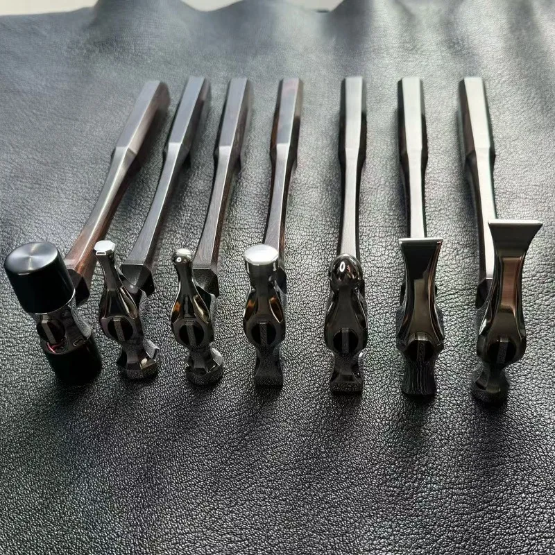 CNC 440C Stainless Steel Creasing Hammer Leather Craft Tool Handmade Leather Stitching Creaser For Flat Stitch Line