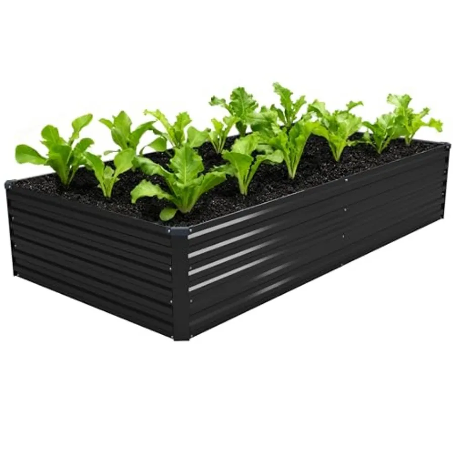 

Galvanized Raised Garden BedVegetable Boxes-Rectangle Metal Flower Box Large Planter Raised Beds Outdoor Garden for Planting Fr