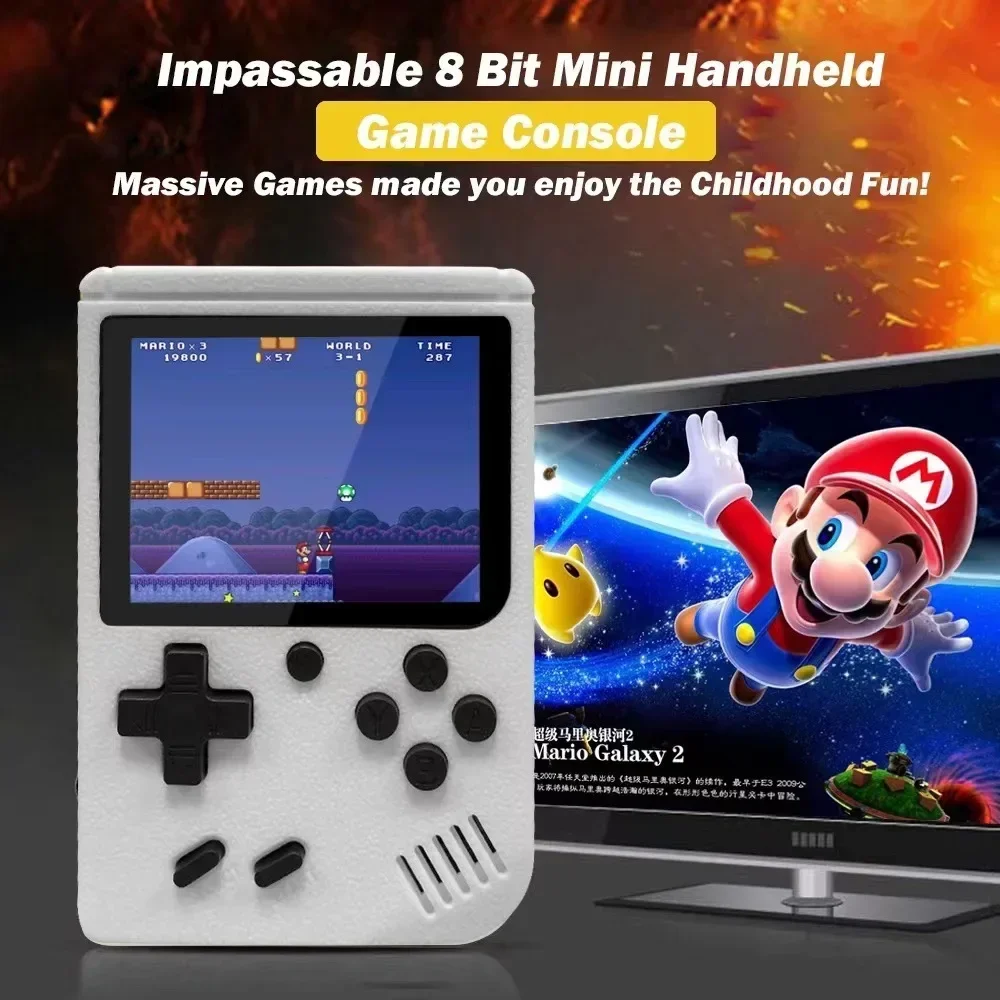 Retro Portable Mini Handheld Video Game Console 8-Bit 3.0 Inch Color LCD Kids Color Game Player Built-in 400 games