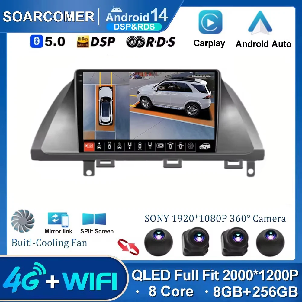 Android 14 For Honda Odyssey 2005-2010 Car Radio Mutimedia Player WIFI Navigation GPS Stereo Carplay QLED DSP 2Din 2 Din No DVD