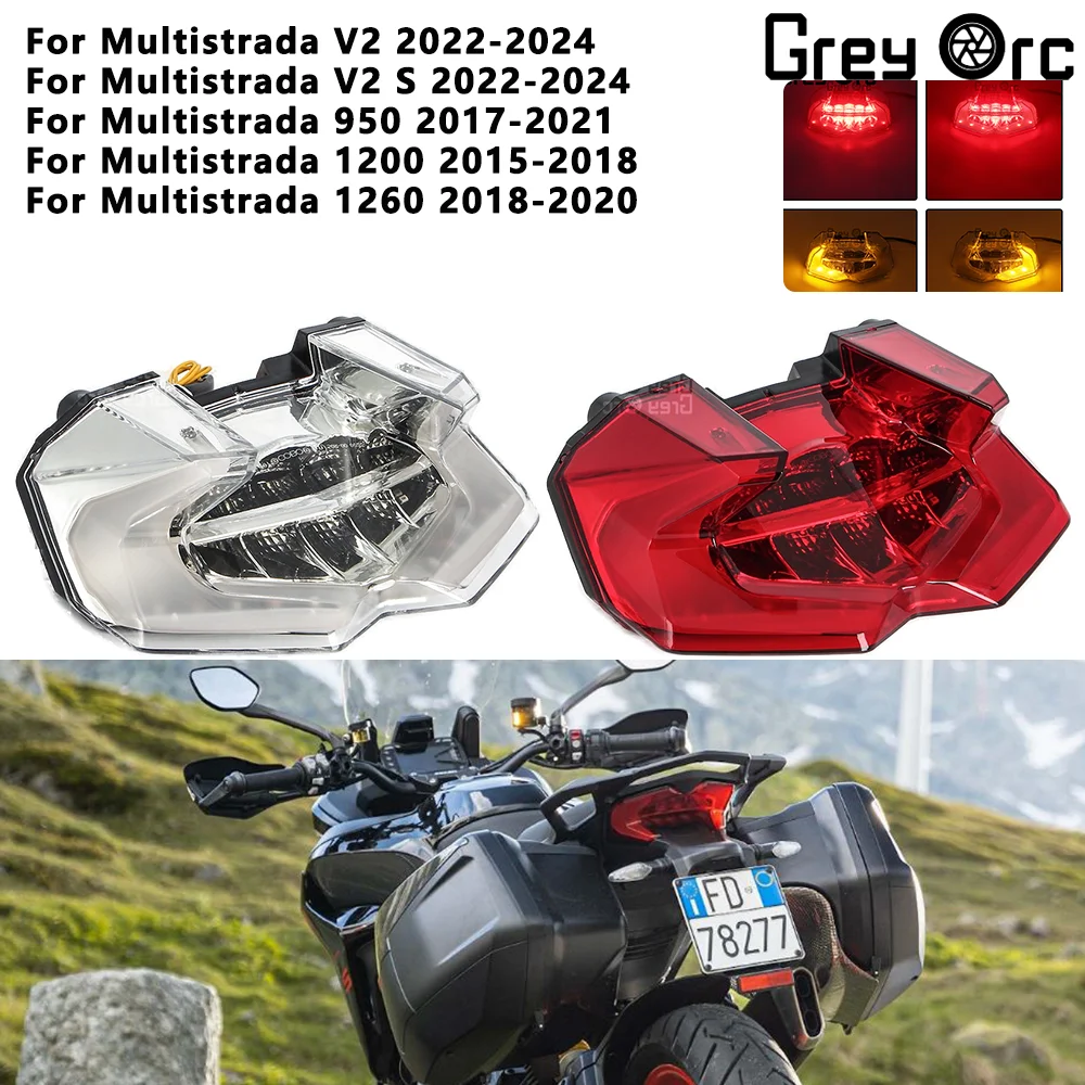 For Ducati Multistrada V2 V2S 2022-2024 Multistrada 950 1200 1260 Motorcycle Rear Tail Light Brake Turn Signal Integration