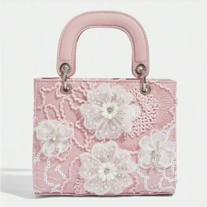 Yong Chic Lady Bags Fashion Pink Embroidery Flower Women  Bag Women's Handbags Purses Woman Bag Women Bags