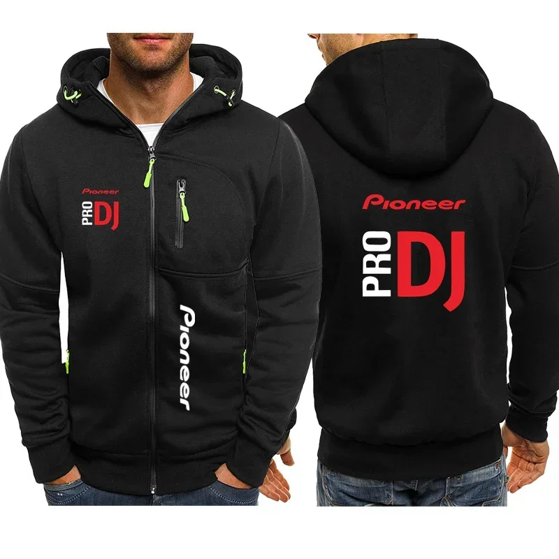 

DJ Pioneer PRO 2024 Men's New Long Sleeves Fashion Zipper Hoodies Sweatshirts Printed Fleece Casual Harajuku Jackets Coats Tops