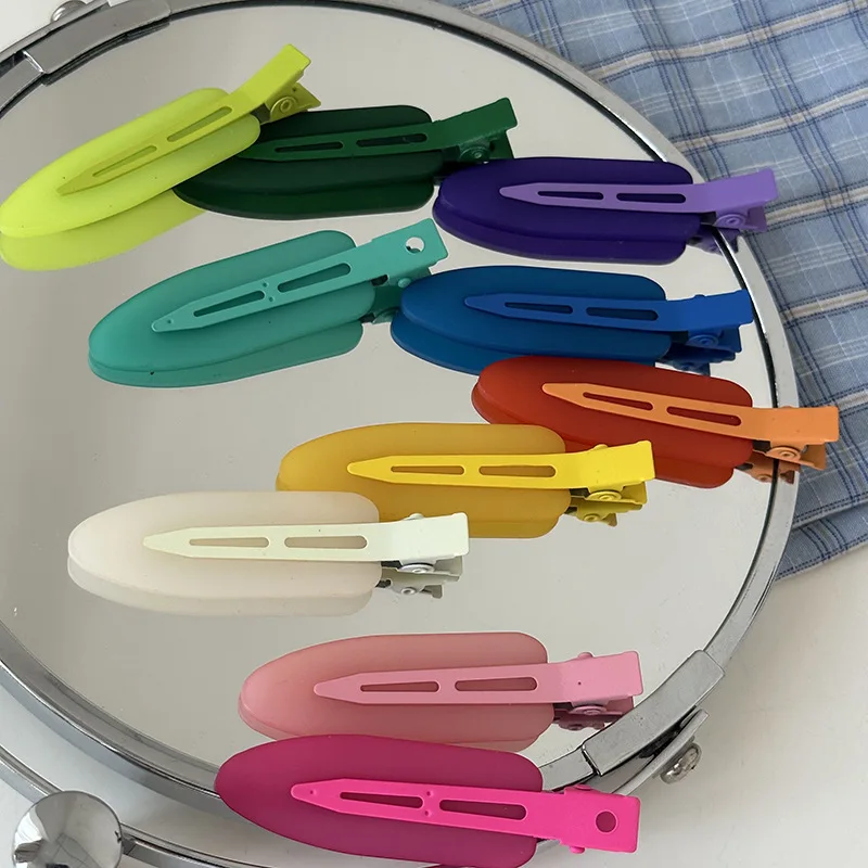 Jelly Color Seamless Presilhas para Mulheres, Pequena Pá, Fosco Duckbill Clip, Testa Side Bang Clip, Novo