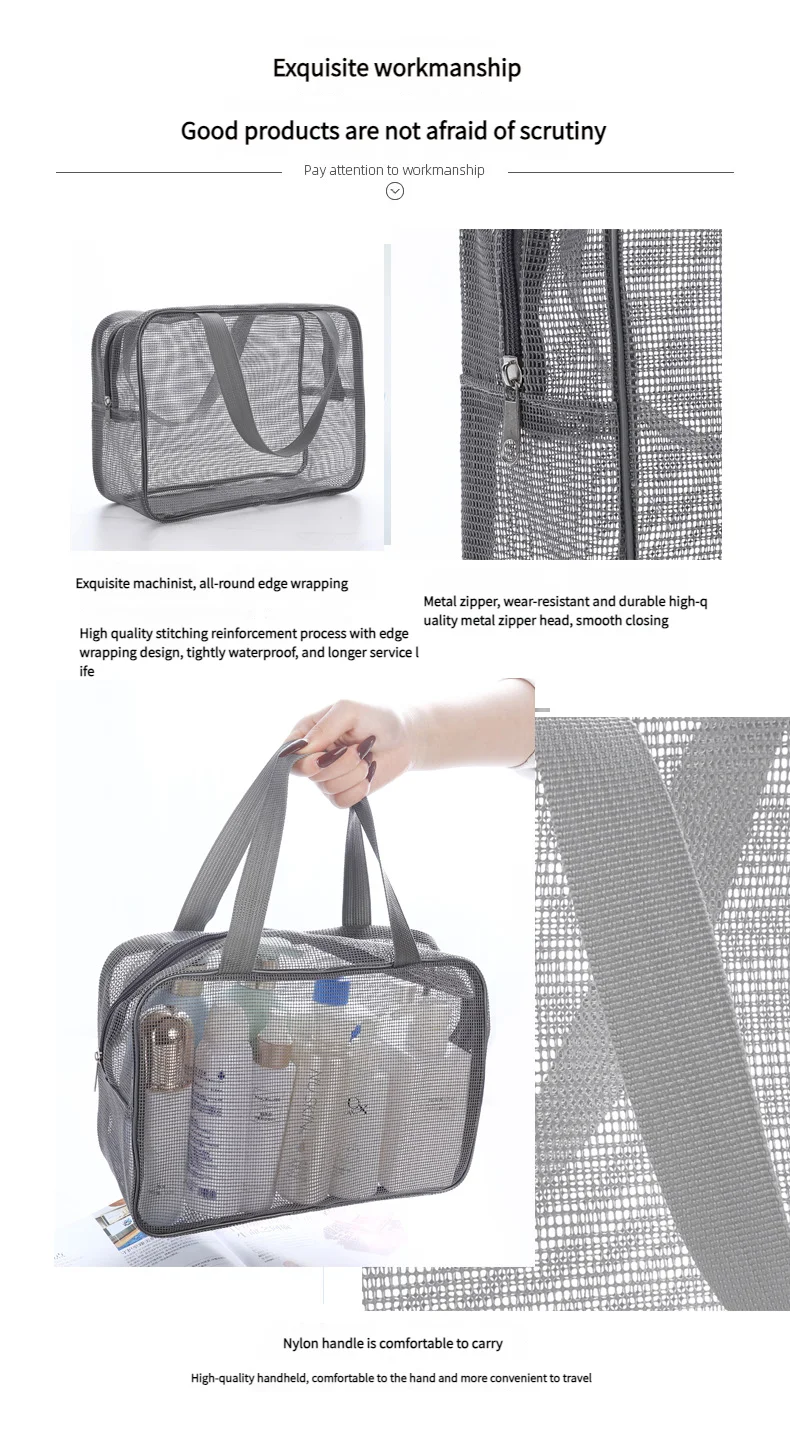 Neue Bade Tasche Mesh Dusche Kulturbeutel Reise Make-Up Lagerung Halter Tragbare Bade Tasche Mesh Dusche Kulturbeutel Tragbare – Detail 16