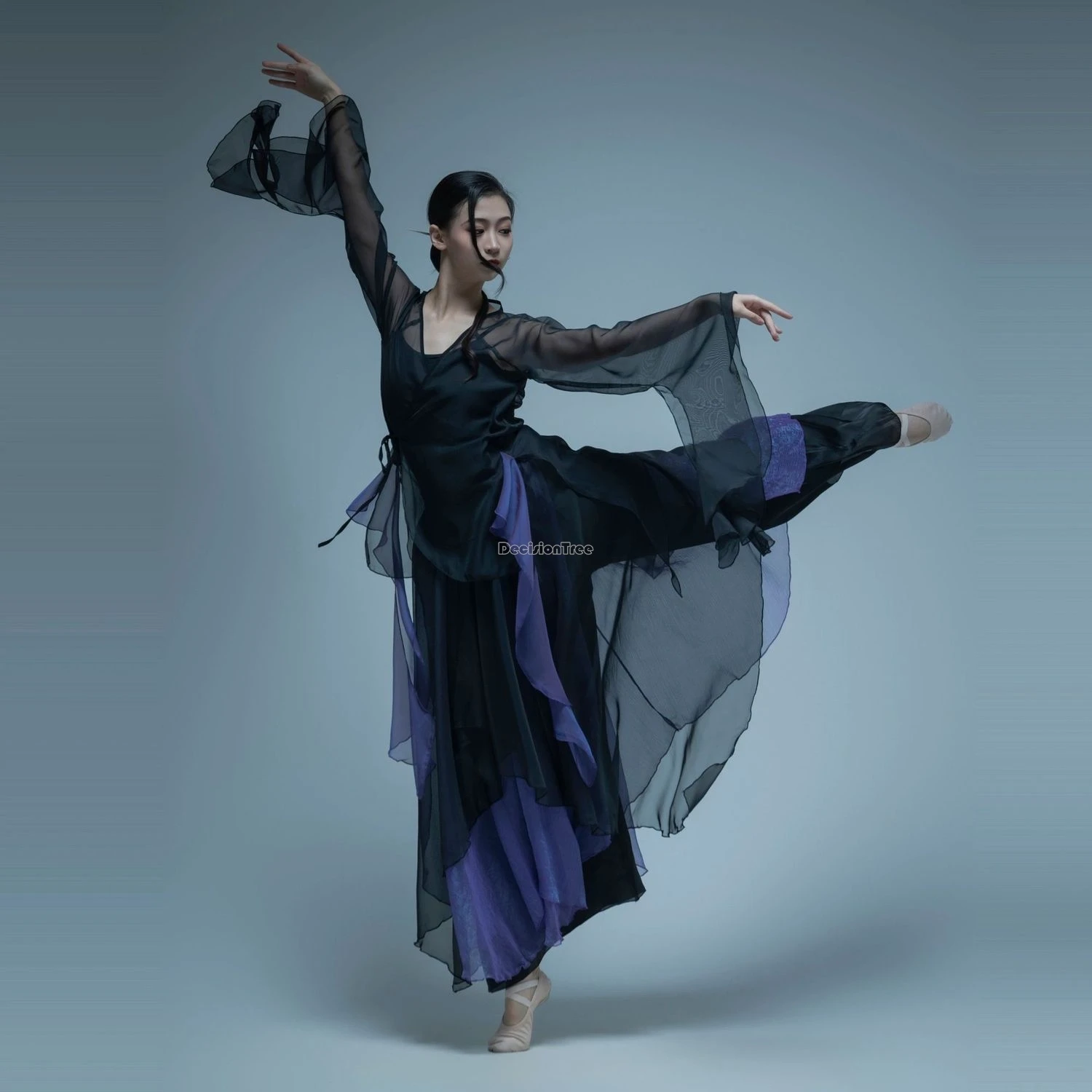 

Классический танцевальный костюм 2025 года, элегантное женское марлевое платье, тренировочная одежда, древний женский национальный танцевальный костюм, комплект