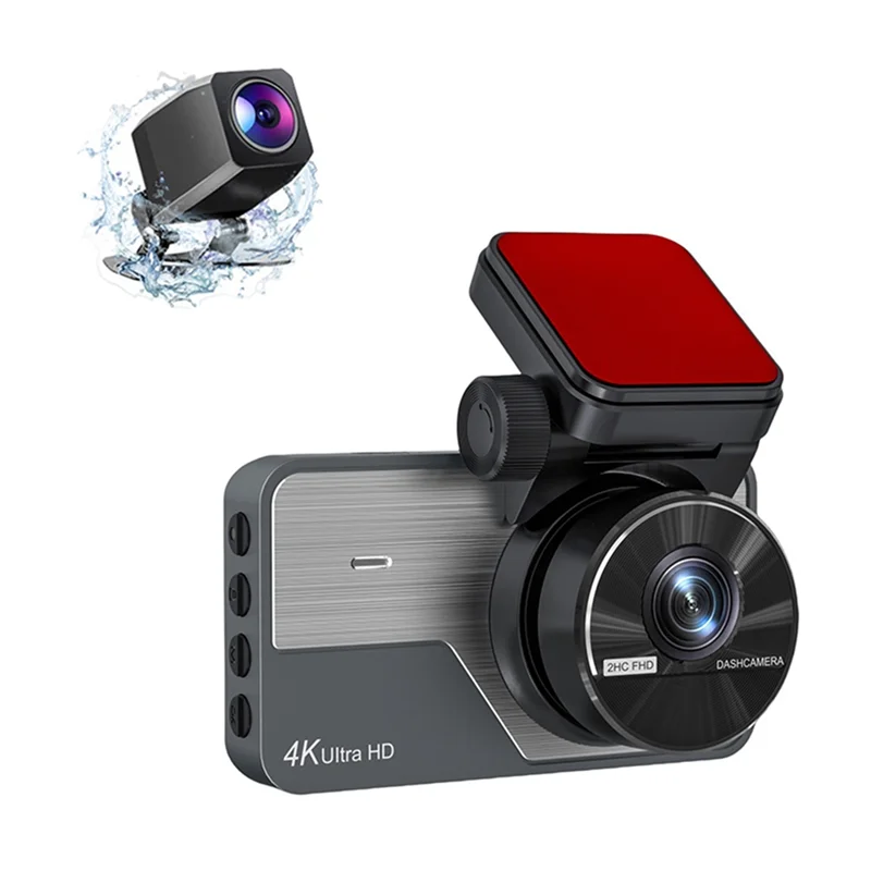 Câmera traseira dianteira do painel do carro dvr para carros, 4k hd, câmera wifi embutida, visão noturna 170 ° Grande Angular, WDR, Parque 24H