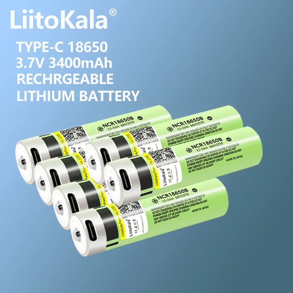 

Hot 6PCS LiitoKala USB-34B 18650 3400mAh 3.7V Li-ion Rechargebale battery With LED Indicator Light DC-Charging for Flashlight