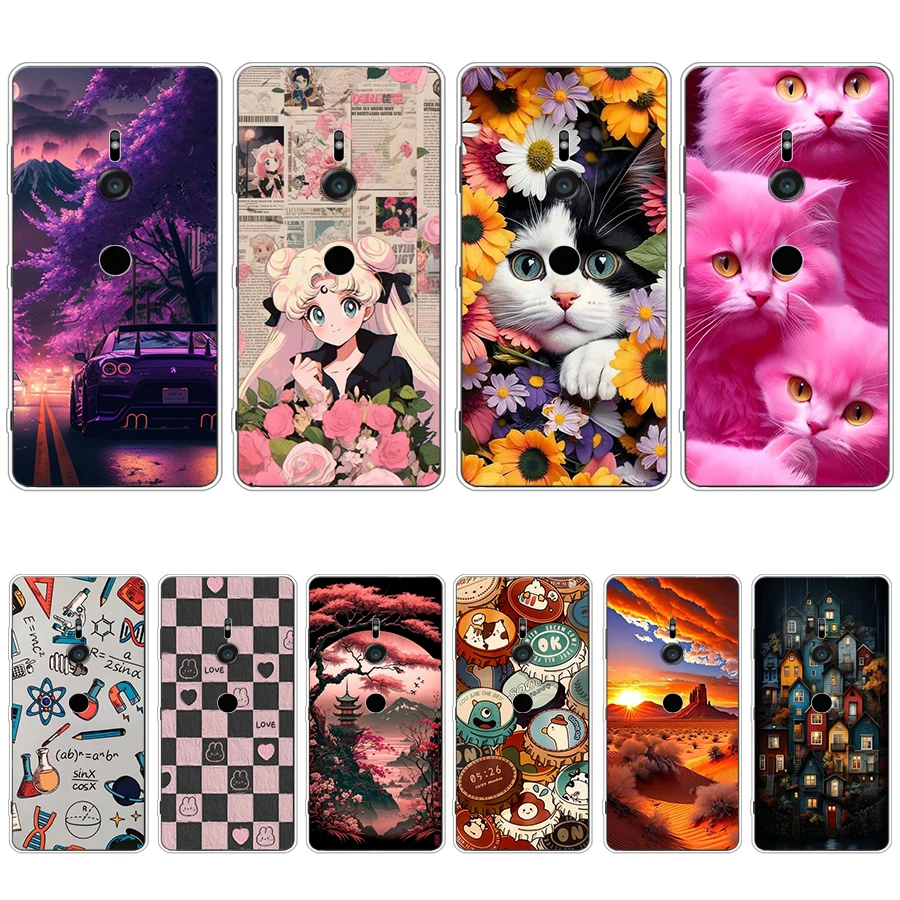 S1 colorful song Soft Silicone Tpu Cover phone Case for Sony Xperia XZ2/XZ3