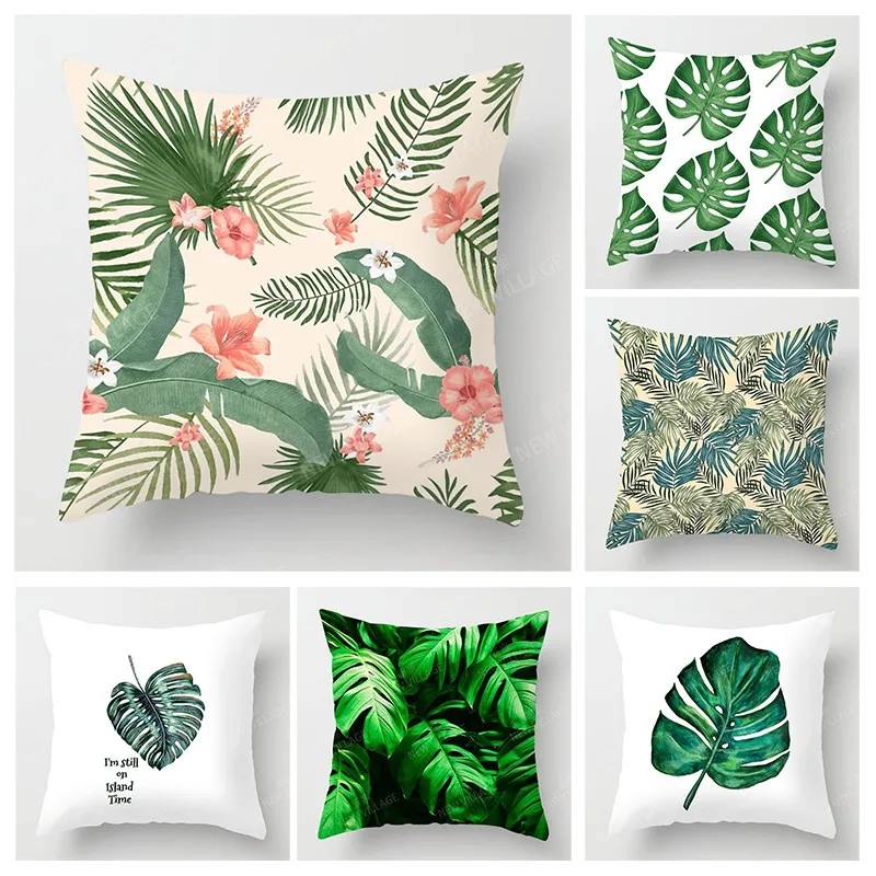 

Nordic fall home decor autumn throw pillow case sofa Cushion cover modern 45x45cm 45*45 50x50 60x60cm 40*40cm leaf plant green