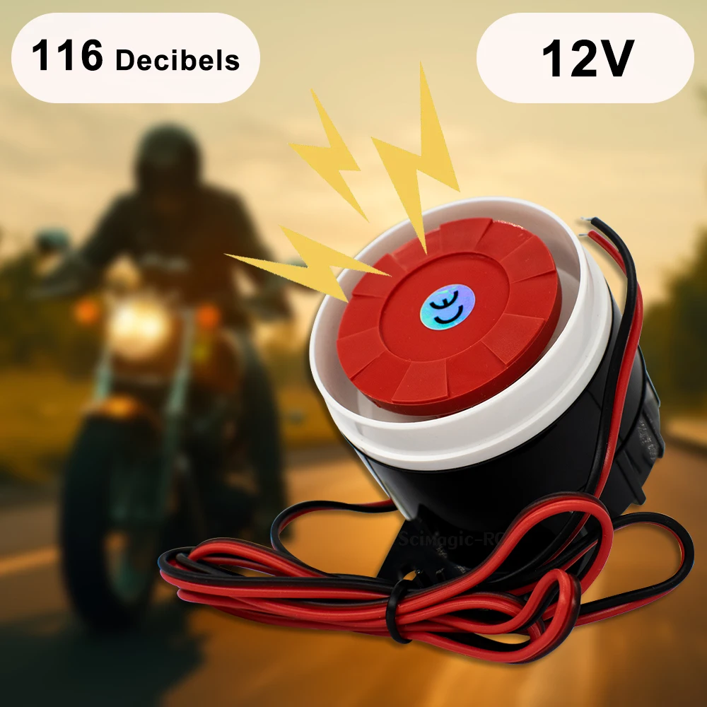 12 فولت الجرس إنذار مكبر الصوت ديسيبل 120db إنذار مضاد للسرقة صفارة الإنذار كهرضغطية مقاوم للماء