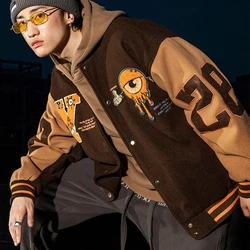 Chaquetas universitarias bordadas con letras para hombres y mujeres, chaqueta de béisbol de gran tamaño delgada japonesa, abrigo de Hip Hop Harajuku universitario, primavera y otoño