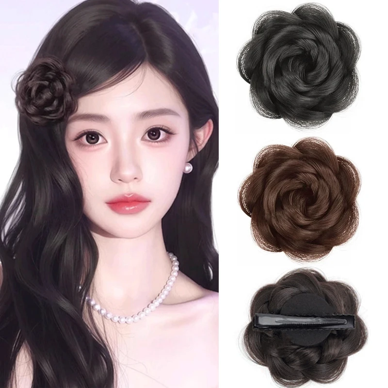 

Синтетические плетеные заколки для волос Парик Заколки для волос в форме розы Шиньон Симпатичные аксессуары для волос для женщин и детей Ежедневное использование на вечеринке