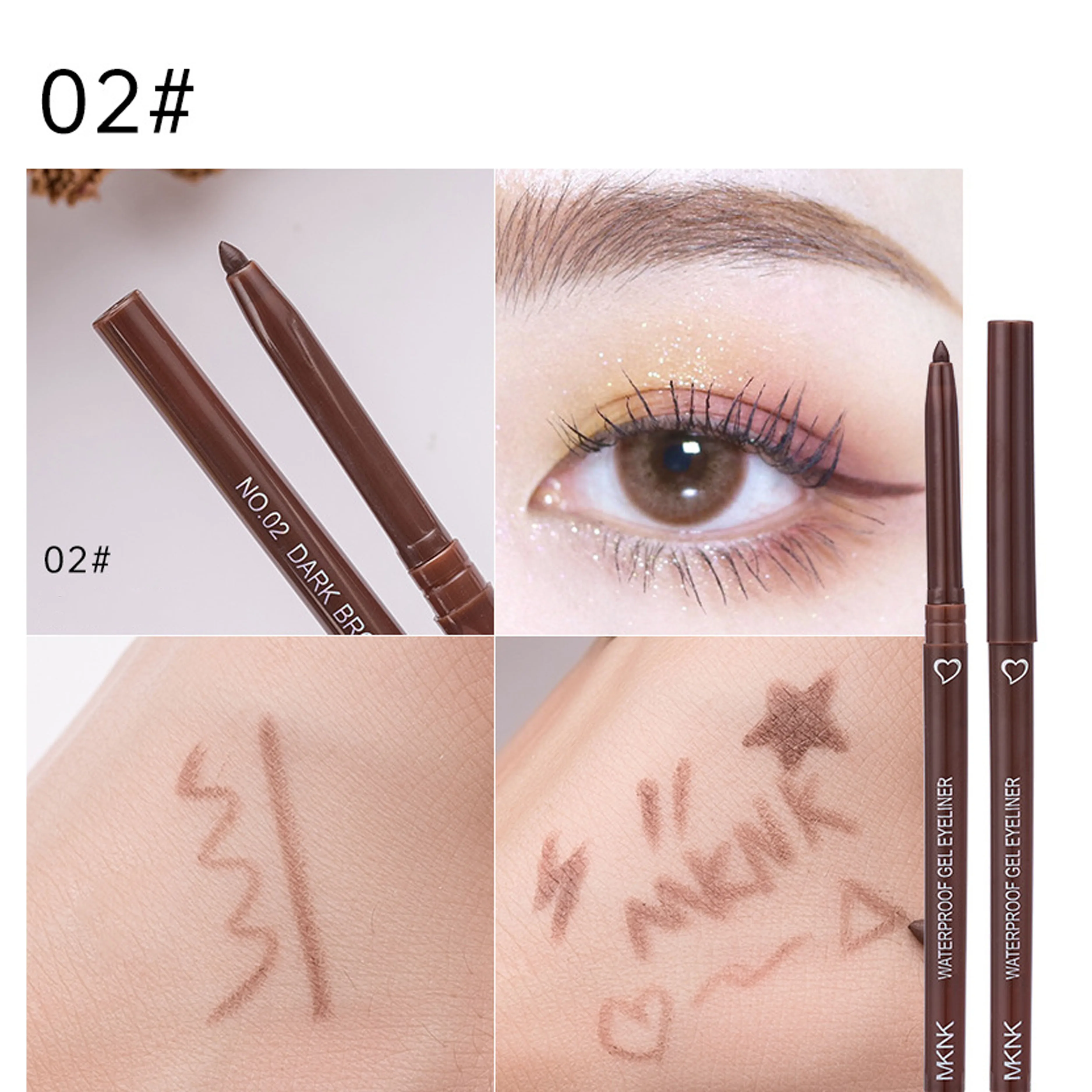 10 Stück schwarze und braune ultrafeine, geschmeidige Eyeliner-Gelstifte, die nicht leicht verblassen, ultrafeine Stiftspitze, geeignet für Anfänger_voghion.com