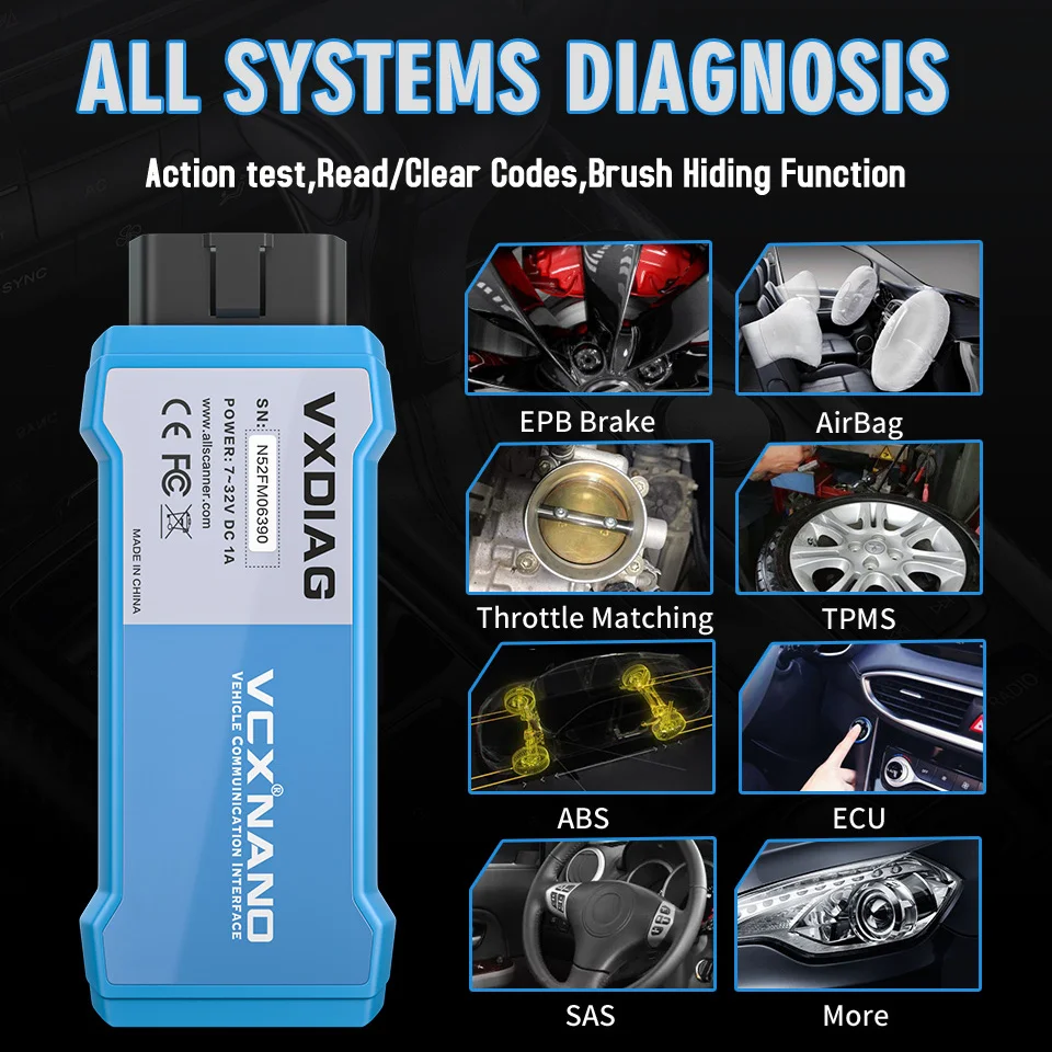 VXDIAG VCX NANO トヨタレクサス OBD2診断ツール