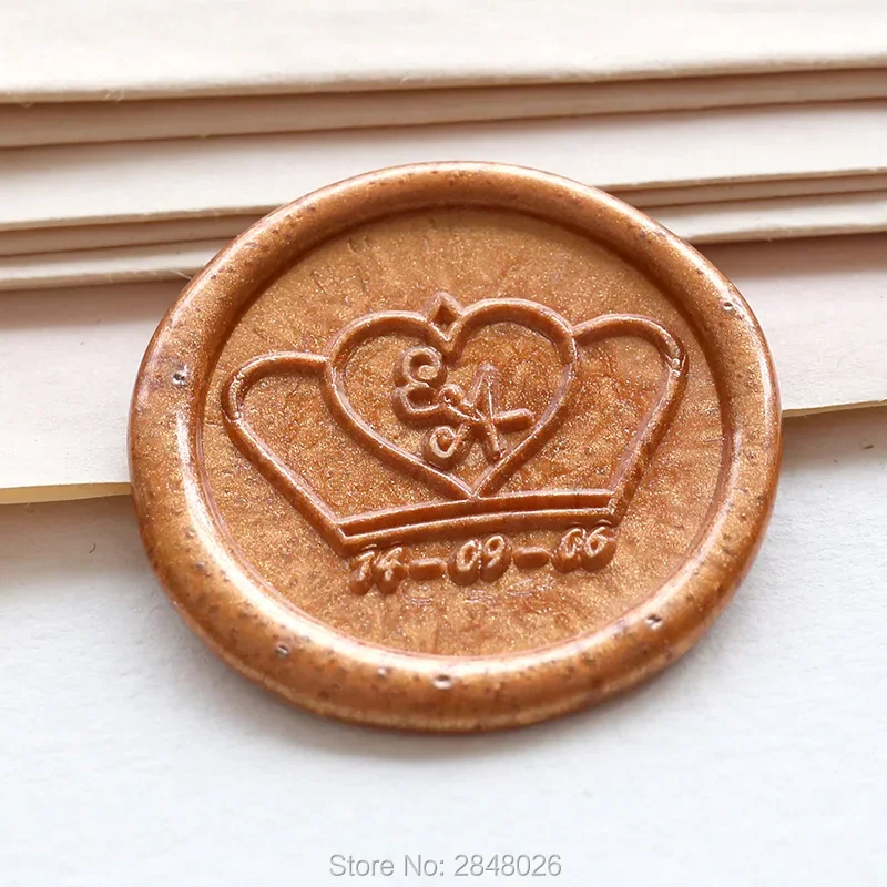 Custom initials with date Wax Seal Stamp,Crown Seal Stamp Kit,wedding invitation seals,wedding gift,personalised wood wax stamp