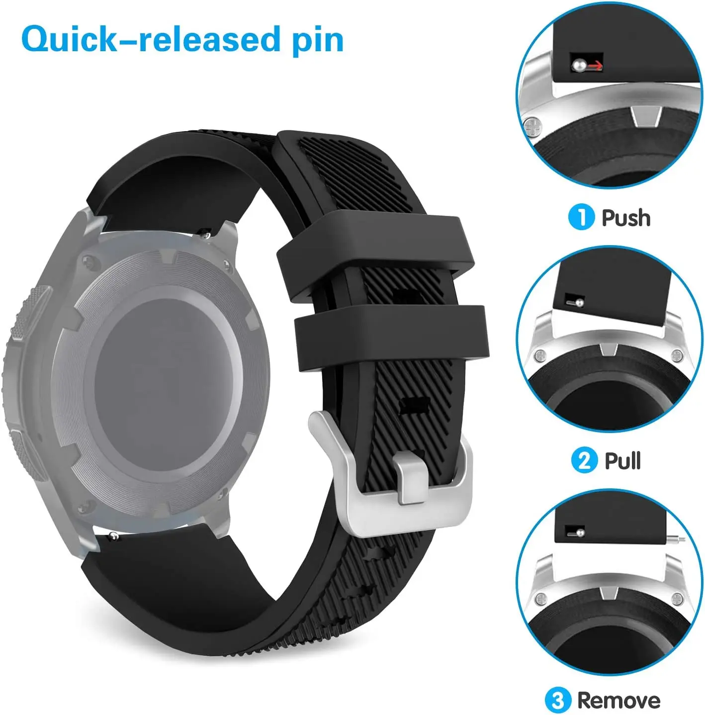 20mm 22mm Bands For Samsung Gear S3 Galaxy Watch 6 3 4 5 Pro Silicone Bracelet Amazfit GTS 4/2/2e/GTS2/2e/3/Pro Huawei GT Strap