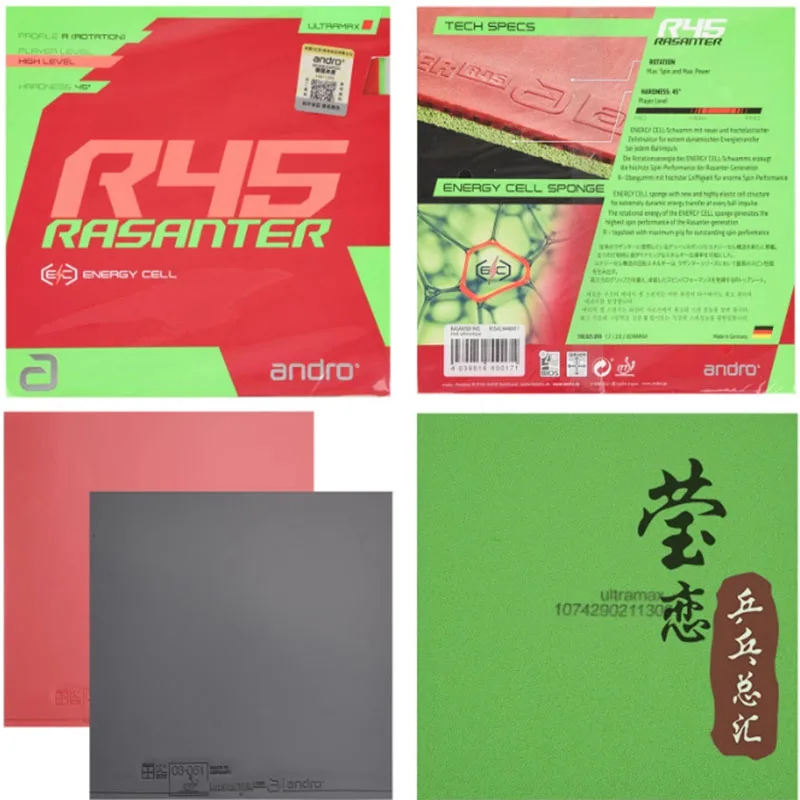 

Andro Rasanter R45 47 50 C45 48 table tennis rubber energy cell non tacky ping pong rubber table tennis racket