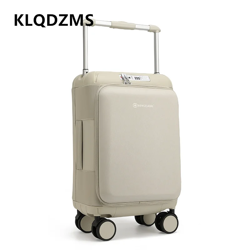 

KLQDZMS Luggage High Quality 20 Inch Men's ABS + PC Boarding Box USB Charging Trolley Case Women's Carry-on Travel Suitcase