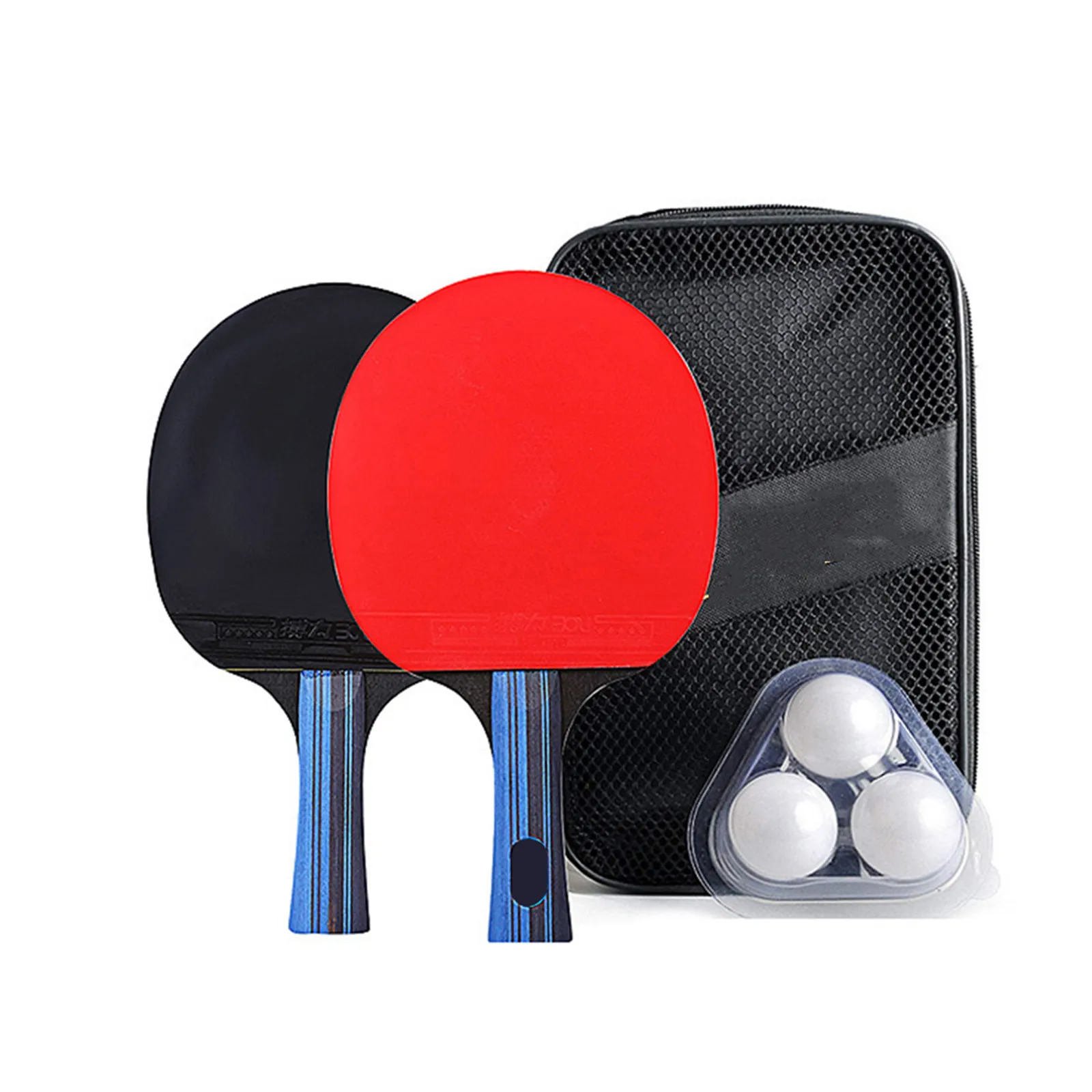 

Table Tennis Racket Set Double Side Reverse Rubber Poplar Wood Long Handle Ergonomic for Beginner Training Amateur Professional