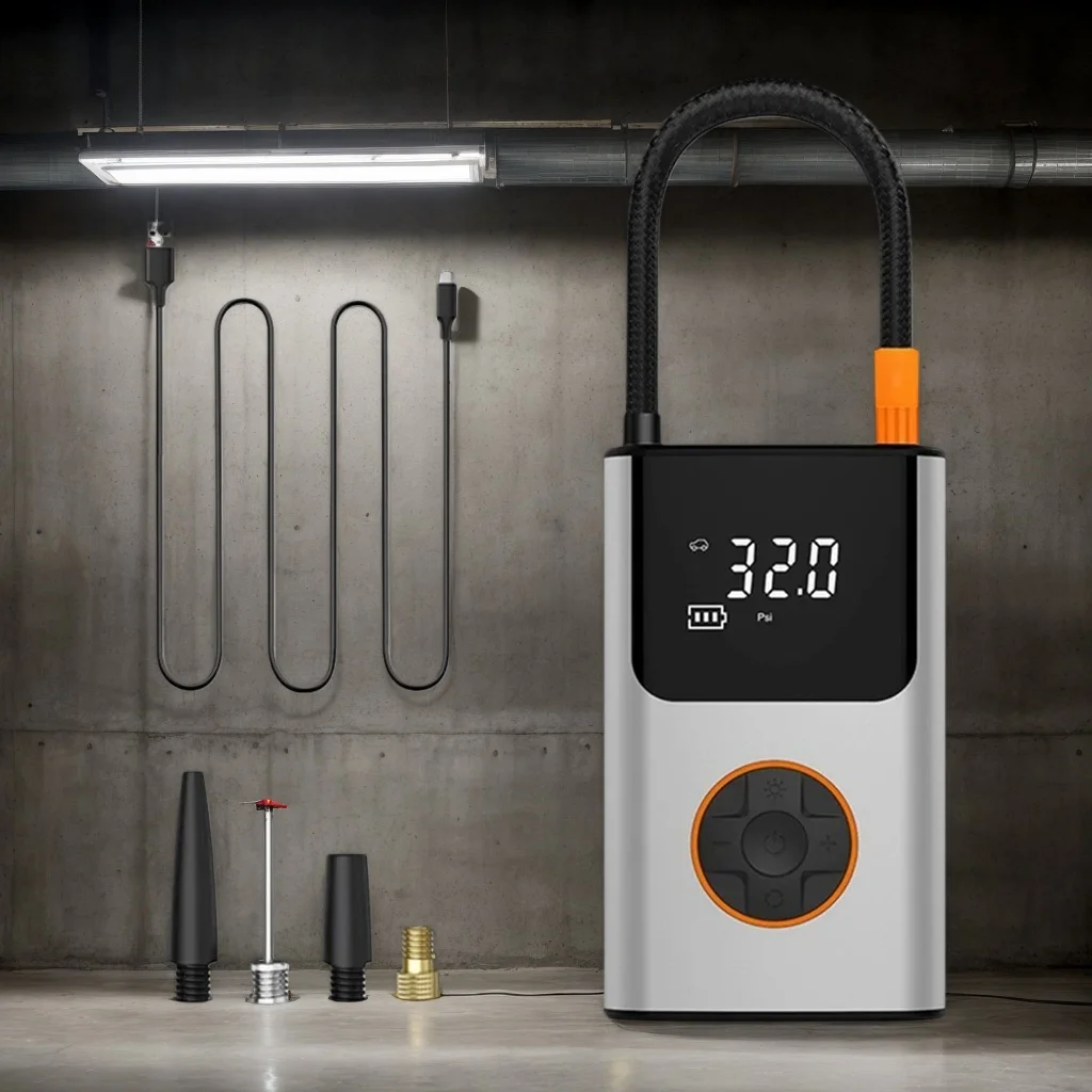 

Беспроводной насос для накачивания шин NNR 150PSI — портативный воздушный компрессор с автоматическим отключением и светодиодным манометром (автомобиль/велосипед)