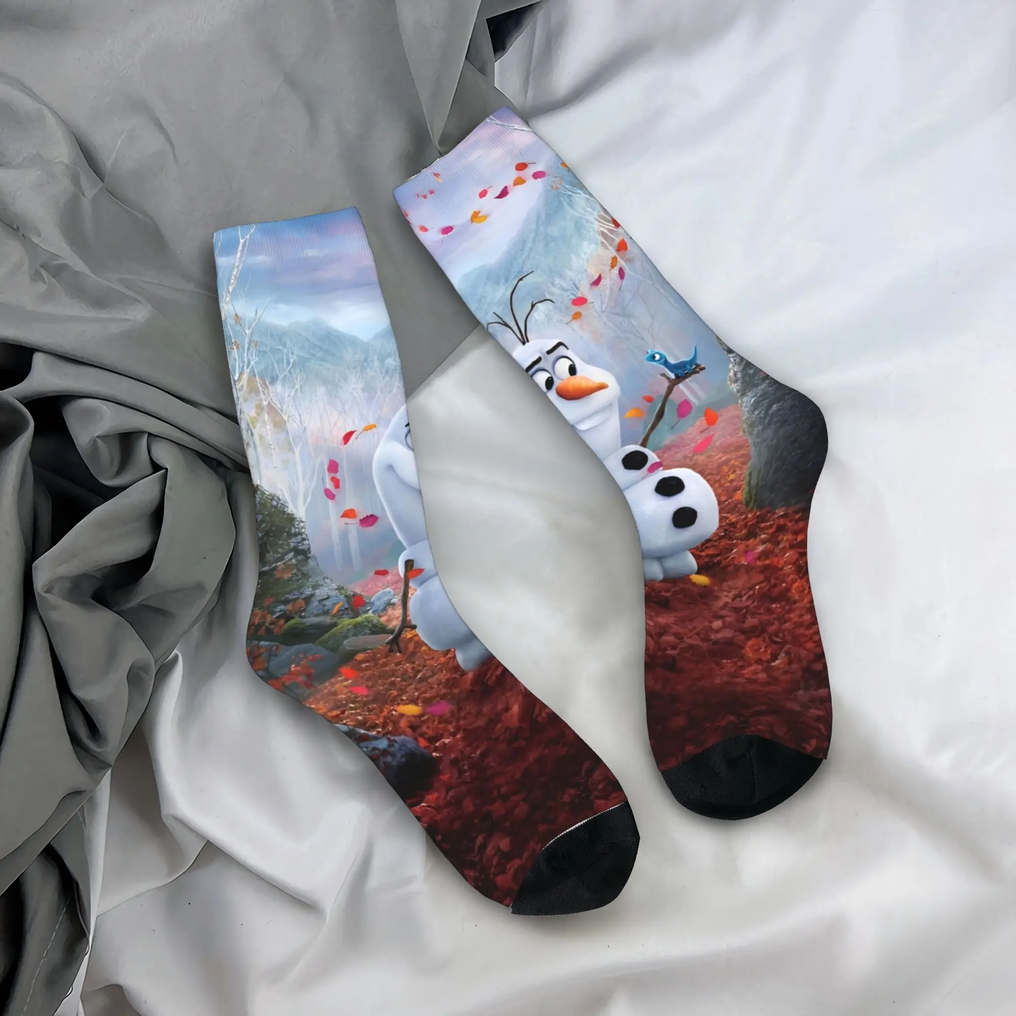 

Взрослые мужские носки, чулки с героями мультфильмов «Холодное сердце Олафа», осенние модные качественные носки, уличные носки с защитой от пота