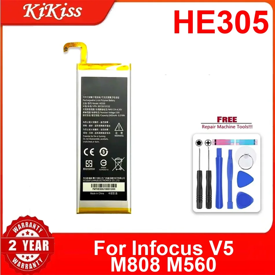 

Долговечный аккумулятор высокой емкости для мобильного телефона HE305 для Infocus V5 M808 M560 2450 мАч