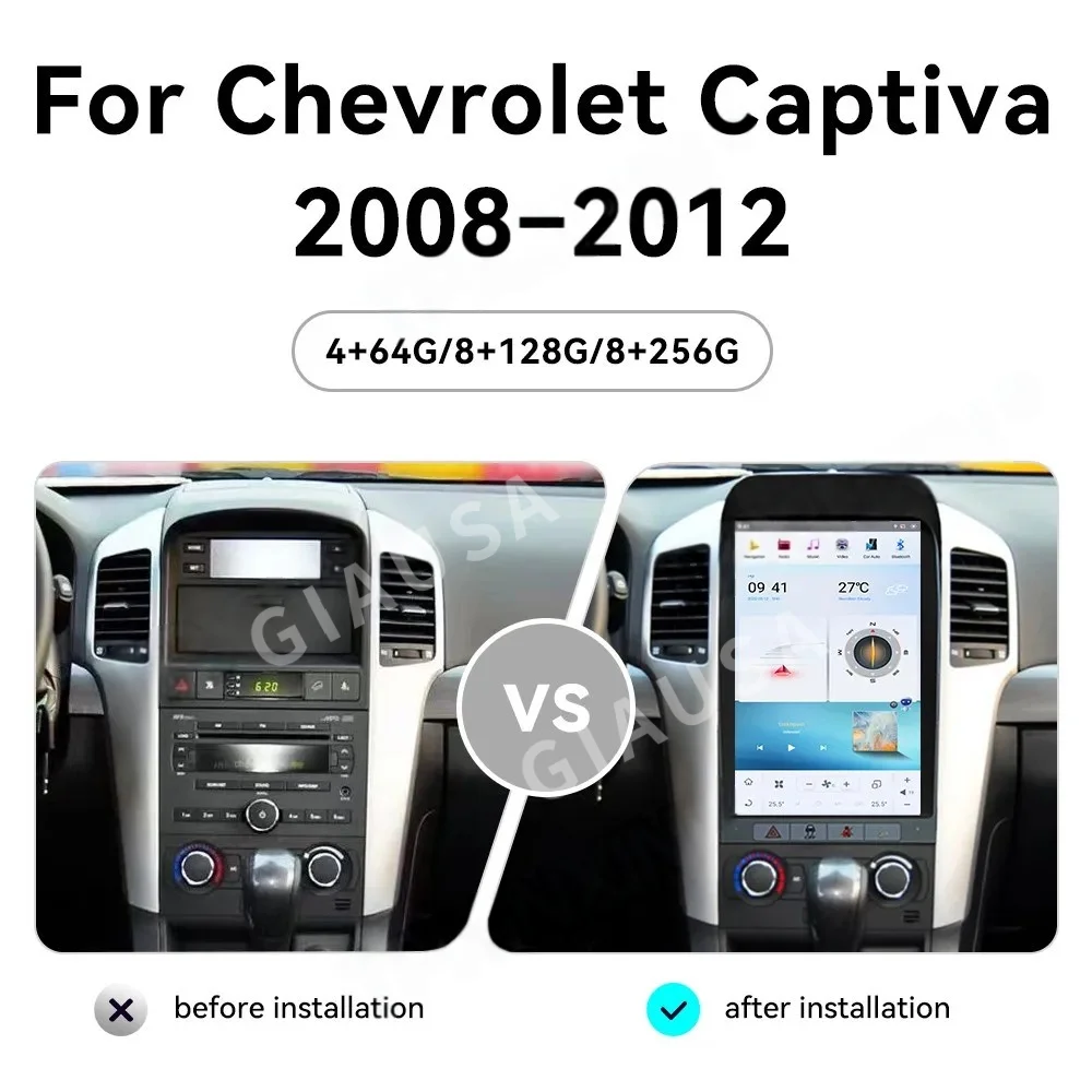 

13.6" Vertical Screen Car Radio For Chevrolet Captiva 2008 2009 2010 2011 2012 Carplay Android 13 Multimedia Player Head Unit