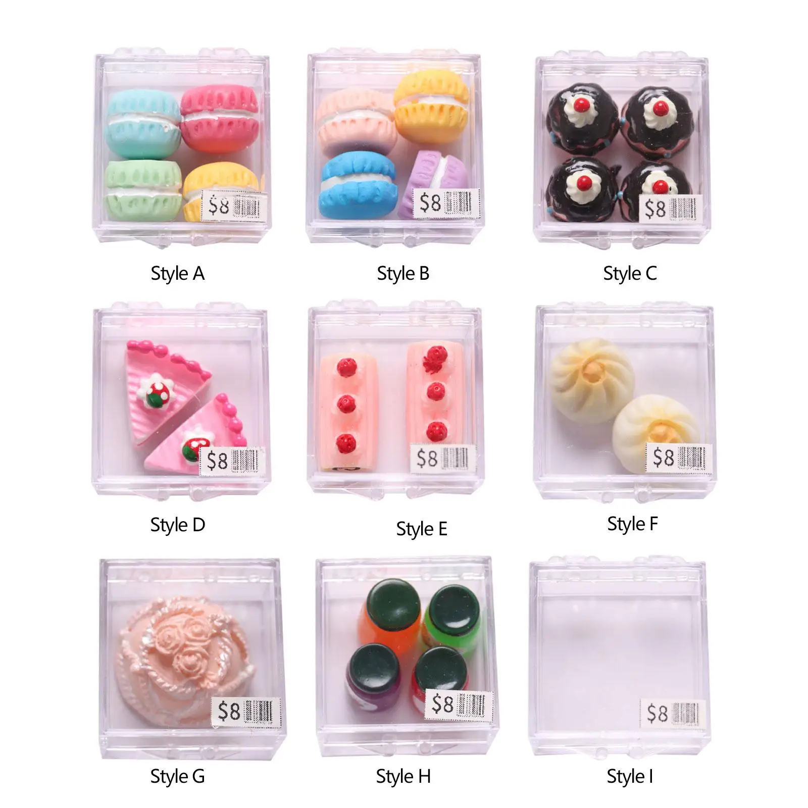 Miniature Dessert Case 1/12 Home Kitchen Dollhouse Mini Cake Box Ornaments