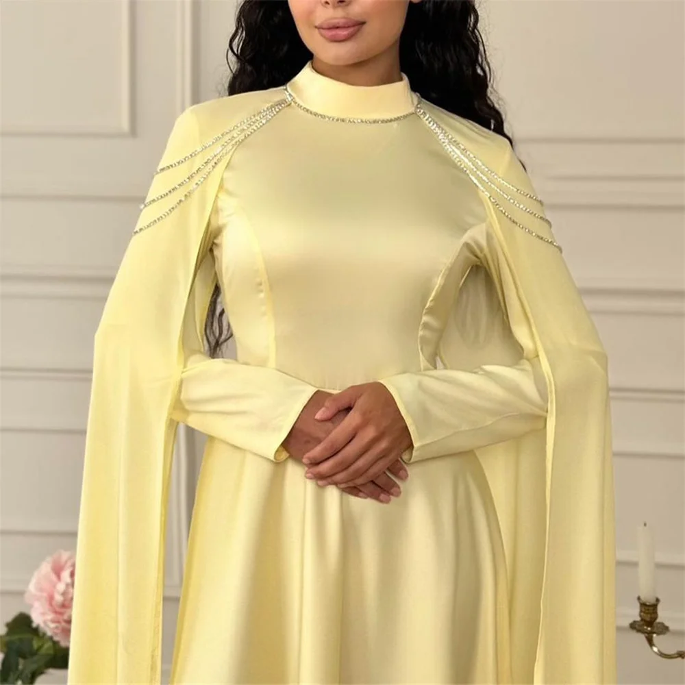 로예 플리츠 레이스업 튤 여성 파티 드레스 롱 슬리브 이브닝 드레스 발목 기장 스윕 트레인 프롬 가운 신상 맞춤 제작