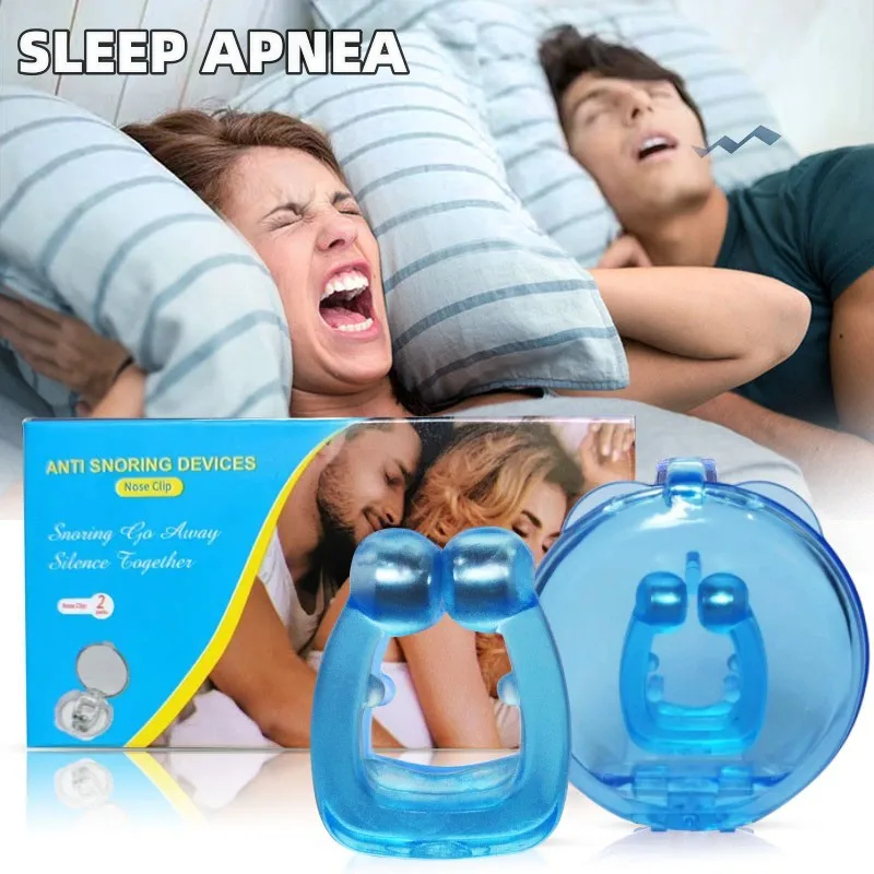 Silicone Magnetic Anti Snore Stop Snoring Nose Clip Sleep Tray Sleeping Aid Apnea Guard Night Device with Case Nose Clip Men\'s