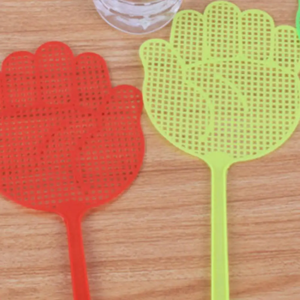 4 pezzi scacciamosche a forma di palma efficiente scacciamosche flessibile Bug Zapper PP palmare manico lungo trappola scacciamosche forniture per la casa